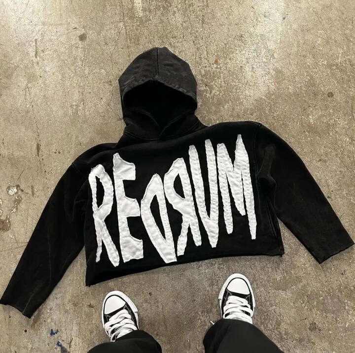 Fashion Classic Letter Embroidered Loose Men's and Women's Hoodies High Street Couple Same Style Hoodie