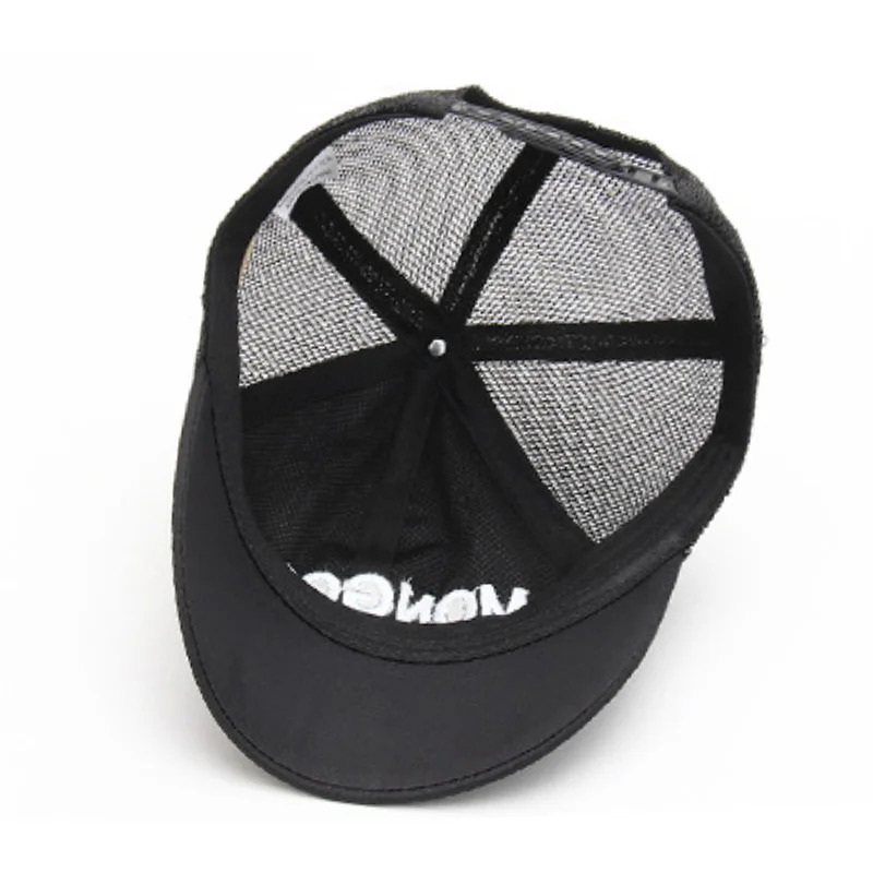 Mens short Brim baseball cap casual small Brim mesh breathable cap Mongolian letter snap cap 250106