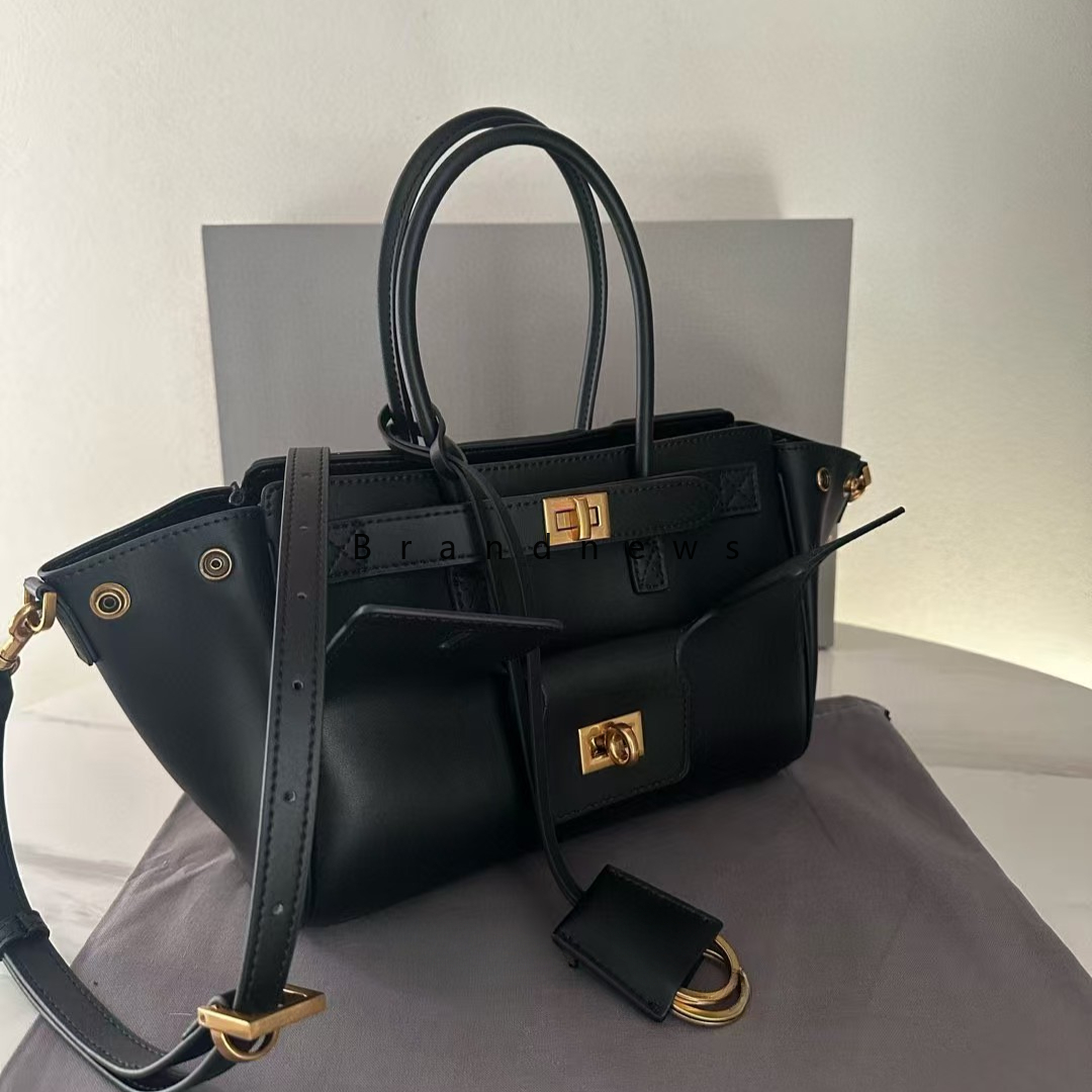 Real Leather Shoulder | Mini BEL Tote, Designer Handbag For Women, Work Bag, Large Capacity, Crossbody, Street Fashion Buckle Wing Bag With Key Ring