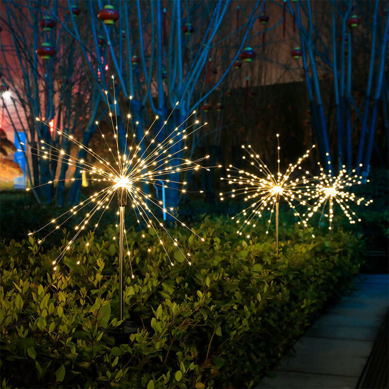 LED solar ground mounted fireworks copper wire explosion indoor and outdoor decorative colored lights, string hanging lights