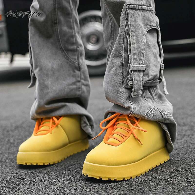 Chunky Sneaker Men Designer Winter Warm Boots Fashion Casual Microfiber Leather Upper Height Increased Flat Platform Board Shoes