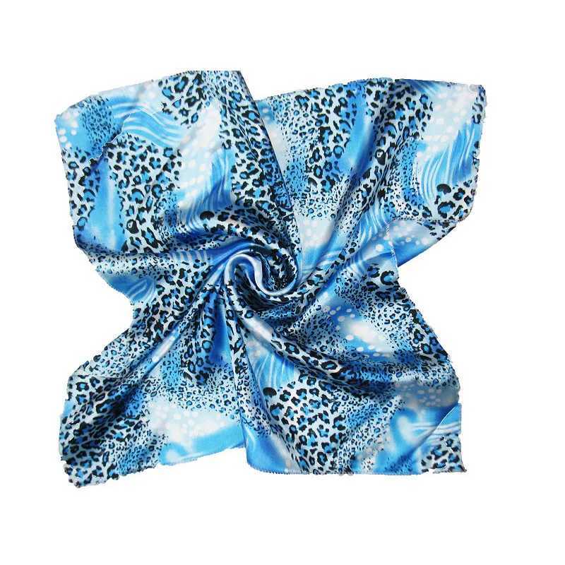 Square scarf hair tie fashionable Korean printed animal leopard commercial small neck satin scarf W250107