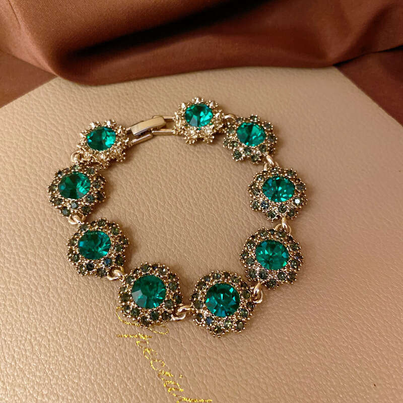 2025 Hot Sale Advanced Mozambique Diamond Zircon Micro Inlaid Bracelet Luxury Retro Style Bracelet Unique Versatile Handmade Party Wedding Birthday
