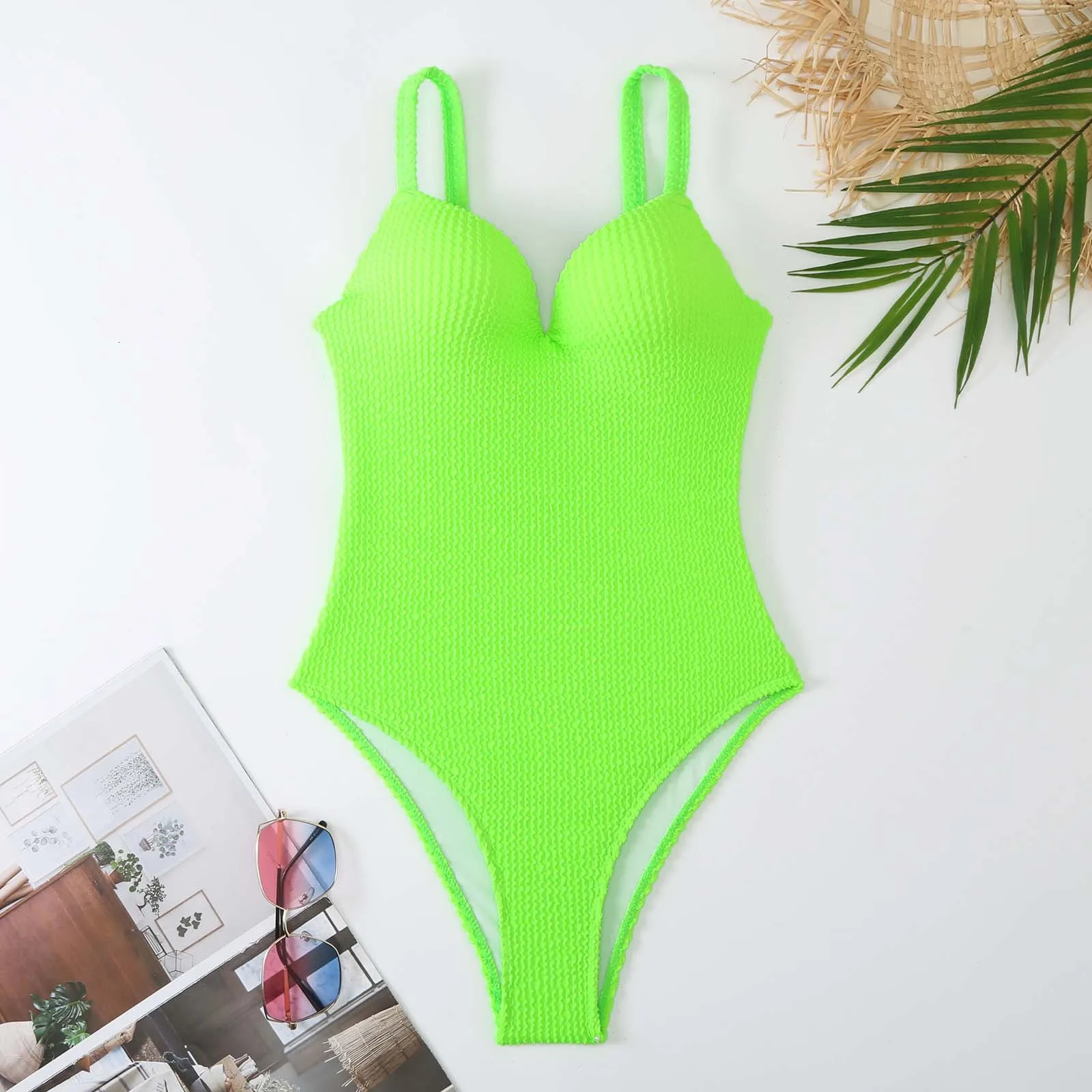 Push Up Swimsuit Women One Piece Solid Swimwear Female Bodysuit Bathers Bathing Swimming Swim Suit Summer Beachwear 250106
