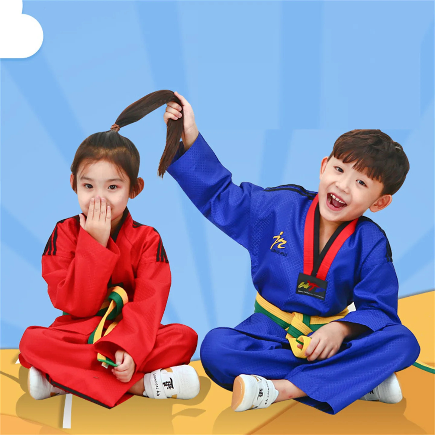 Adult And Children Taekwondo Suit Jujutsu Dobok Kungfu Uniform Men Women karate Shirt Pants Set Gymnasium Training Suit 241230
