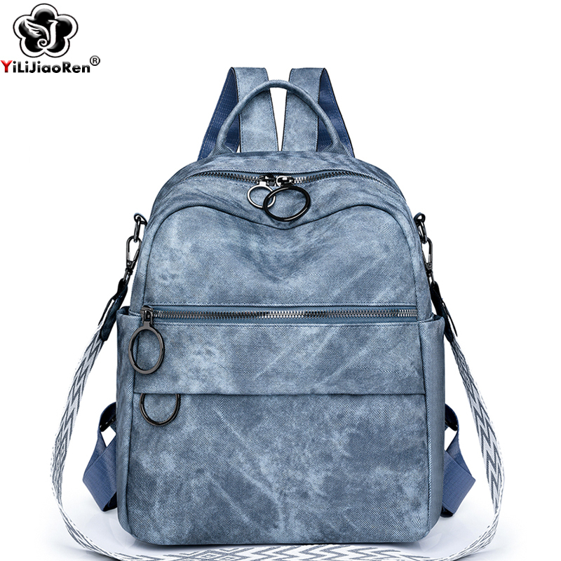 Fashion Backpack Women Quality Leather Rucksacks Ladies Shoulder Bag Multifunction Travel Back Pack Large School Bags For Girls