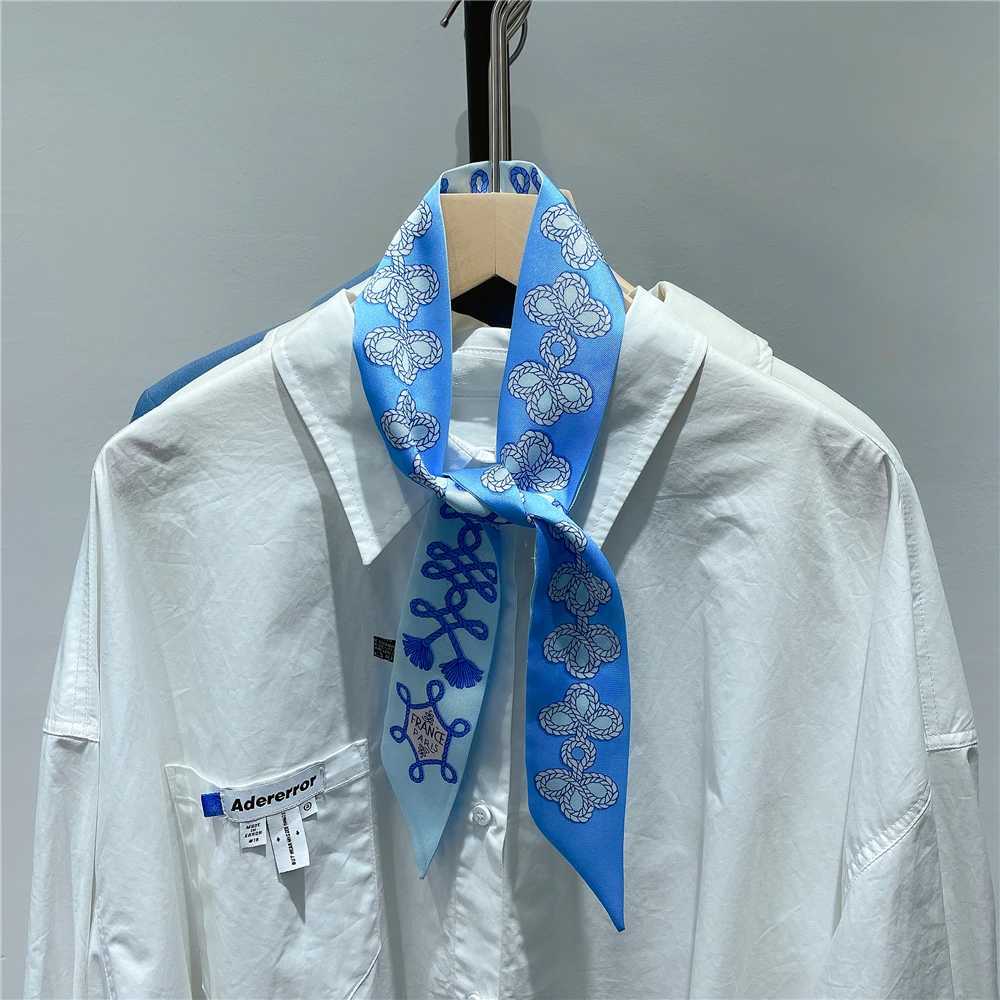 Knot Print Summer Scarf 2024 Luxury Brand Design Womens Tight Bag Scarf Hairband Neck Silk Scarf W250107