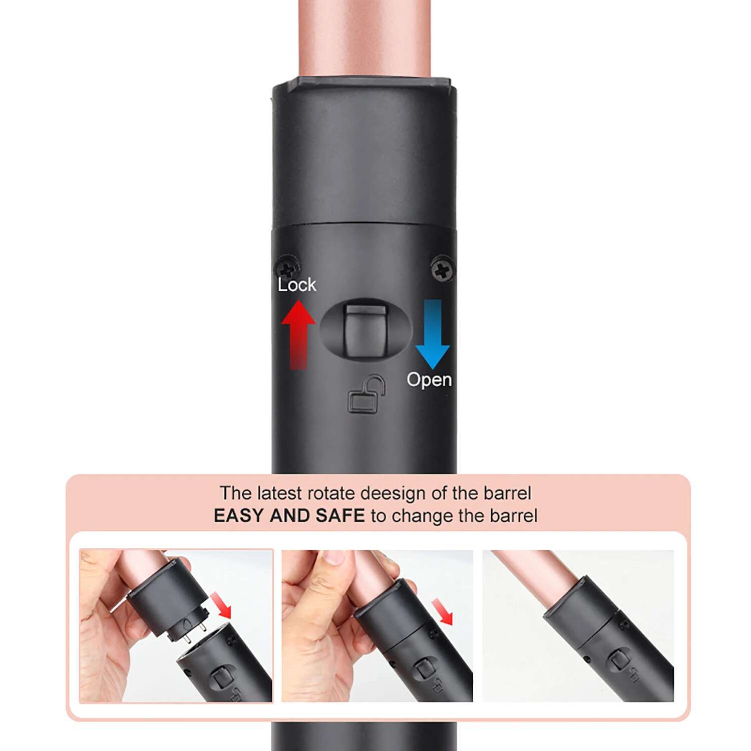 Long Iron Set, 5 in 1 Curg Wand Set with Ceramic Barrel for Long/Medium Hair, Include 2 Clips