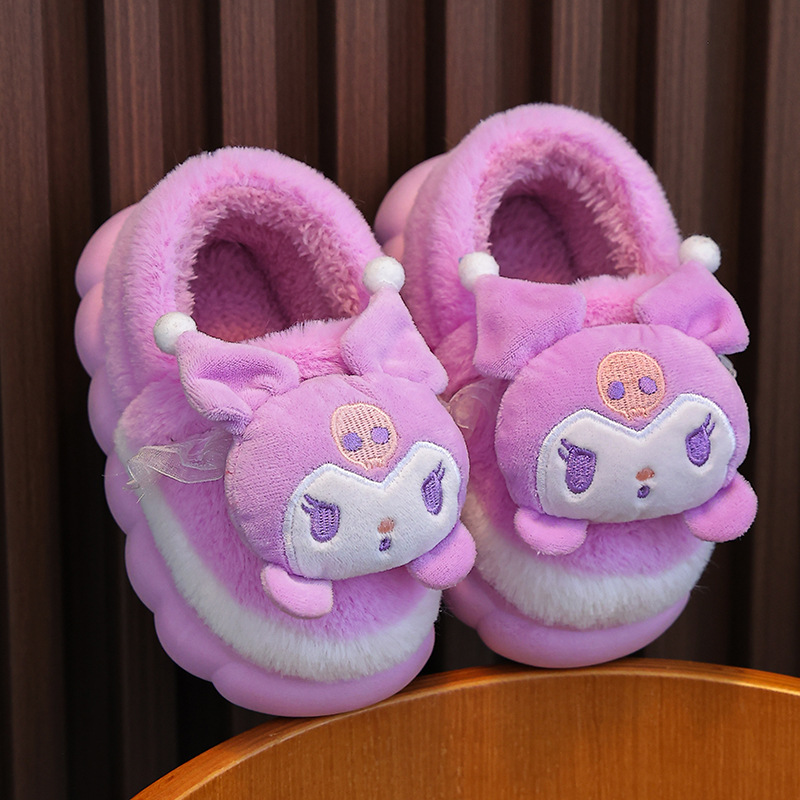 Toddler New Winter Cute Cartoon Non-slip Children's Plush Slippers Soft Sole Fluffy Kidsnest Kids Girls Youth Indoor Mule Warm Home Cotton Shoes  - view 9