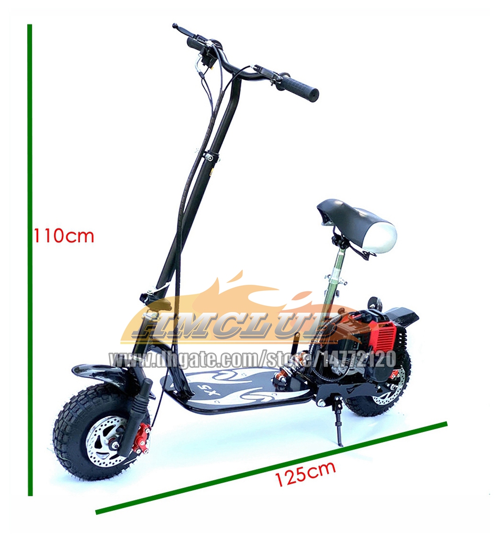 Gas Folding Adult Scooters 49CC 50CC 4-Stroke Gasoline Black Motorcycle Racing MOTO Children Boy Girl Child Student Men Women Man Woman Motorbike Birt