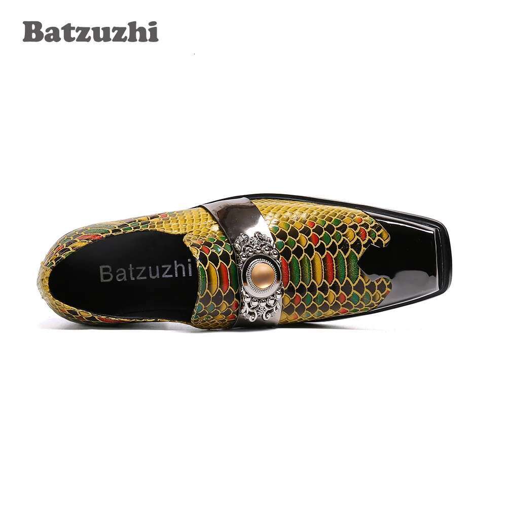 Batzuzhi High Quality Men's Handmade Italian Style Dress Men Gold Formal Business Leather Shoes Male