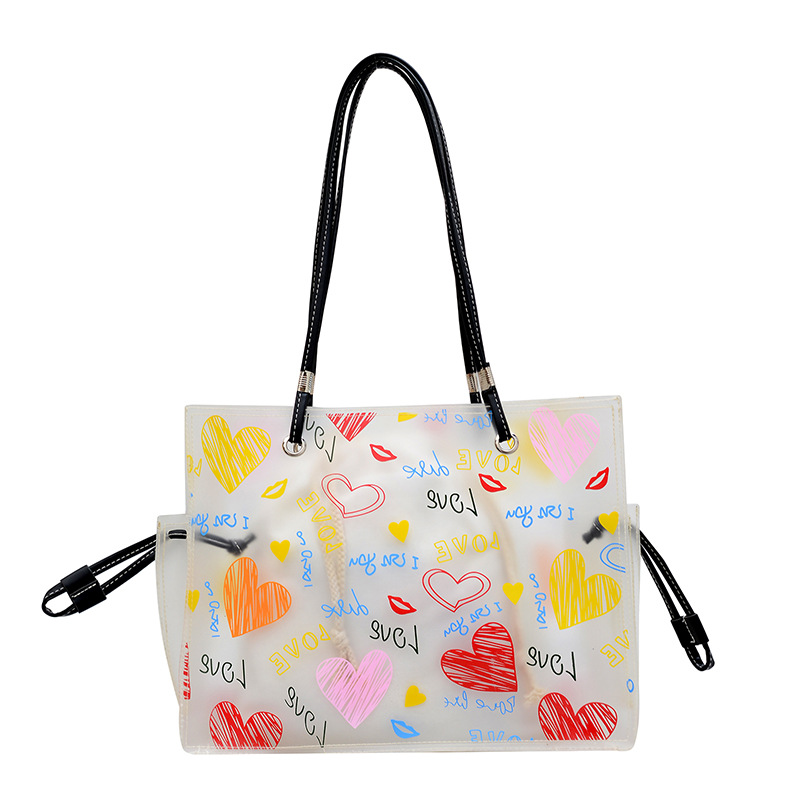Designer Beach Bags: Stylish Transparent PVC Shoulder Bag - Large Capacity, Lightweight Jelly Tote Handbags Women, Ideal For Summer New Free Delivery 