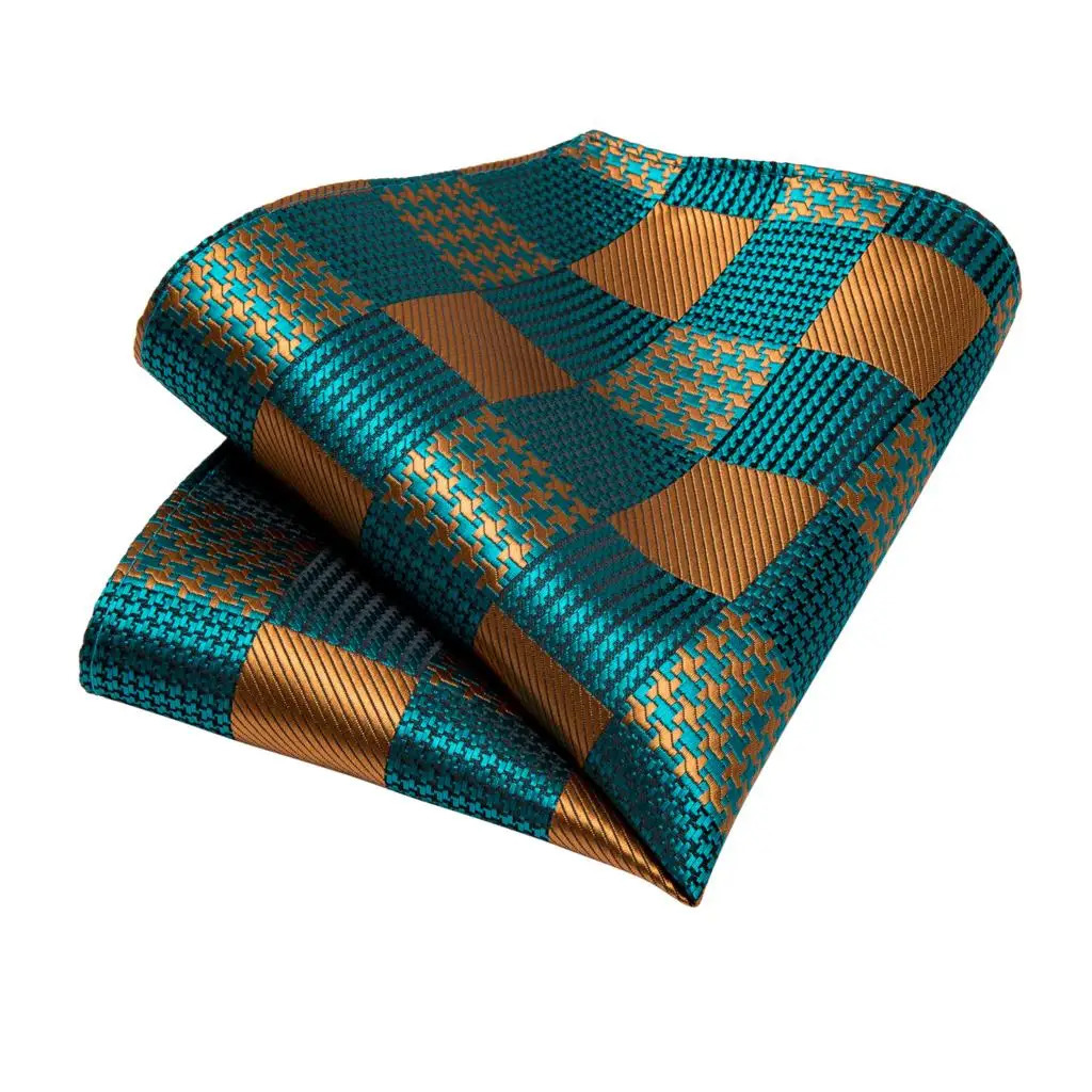 DiBanGu Green Teal Ties For Men Hanky Cufflinks Set 17 Styles Necktie For Male Business Wedding Party Mens Ties Arrival Tie 250103