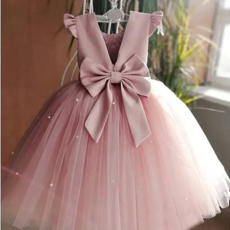 2024 Girls Baby Summer Dress Wedding Birthday Party Fluffy Lace Dress 1-5 Y Toddler Dress Elegant Tutu Vestidos Kids Clothes 250106