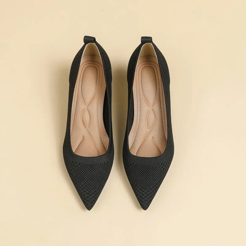 DIMANYU Womens High Heels Pointy 2024 Knitted Shallow Cut Womens Dress Shoes Fine Heels Model Runway Shoes Women 250103