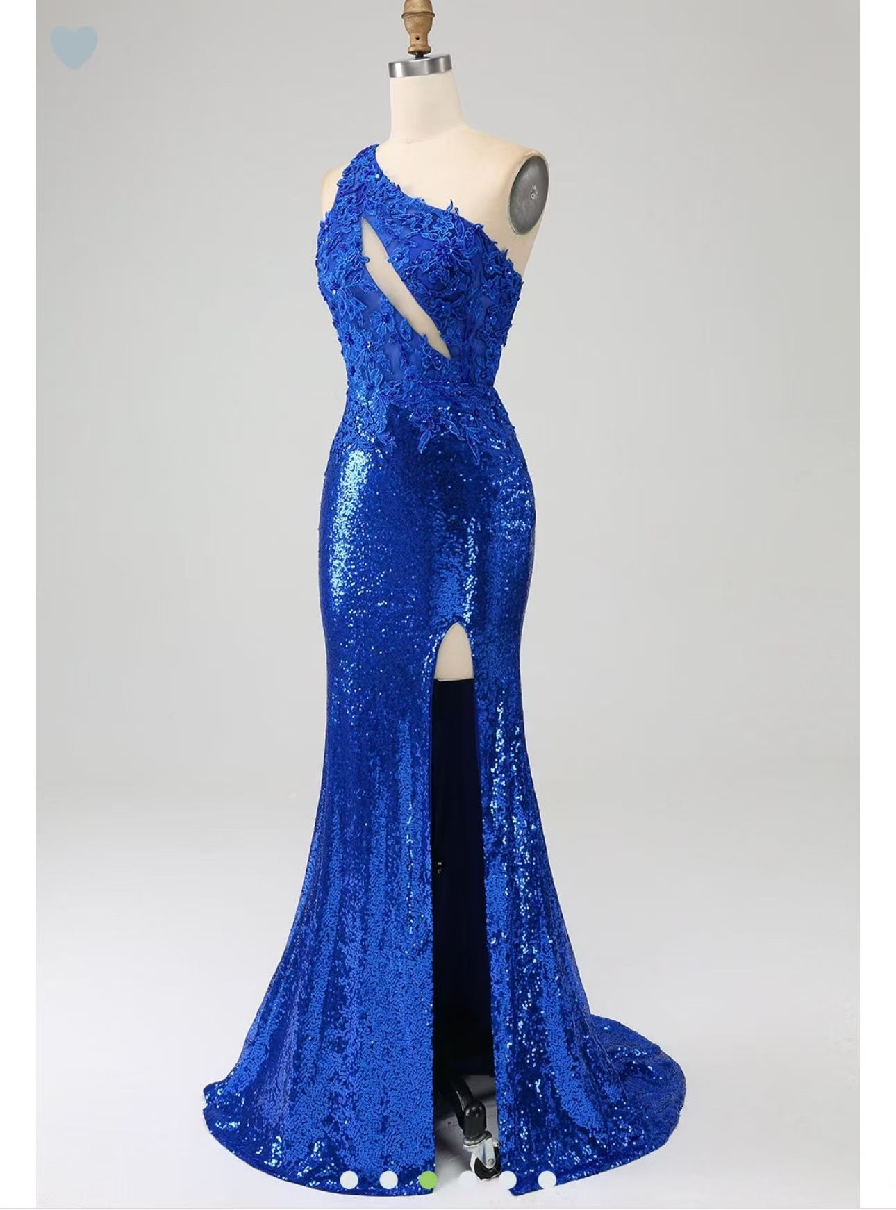 2025 Royal Blue Evening Dresses Prom Dresses for Black Women Promdress Mermaid Beaded Sequined Lace One Shoulder Side Split Birthday Dress Reception G