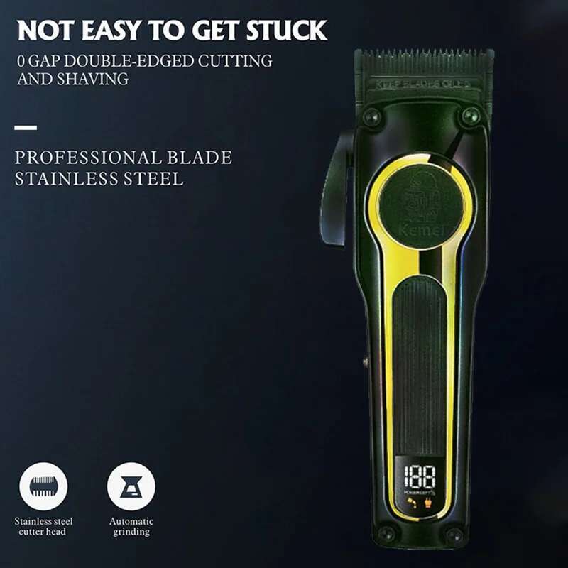 -2353 Professional Adjustable Trimmer Salon 7000rpm Men's LCD Display Hair Clipper