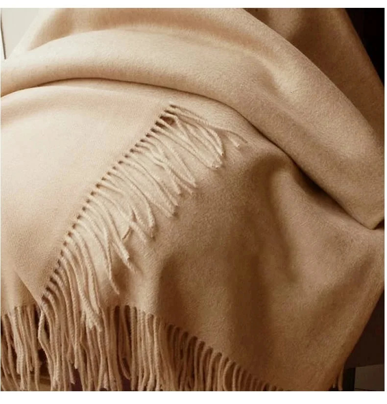 Solidlove Wool Winter Scarf Women Scarves Adult Scarves for ladies 100% Wool scarf women Fashion Cashmere Poncho Wrap 250106