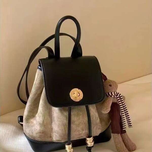 2025S Designer S New Model Autumn And Winter New Casual High End Deer Veet Leather Small Versatile Outdoor Backpack