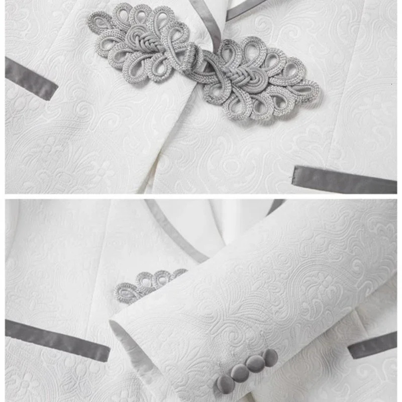 Wedding Banquet Mens Suits Dress Threepiece Wide Collar Jacquard Blazer Fashion Casual Jacket with Pant and Vest 250107