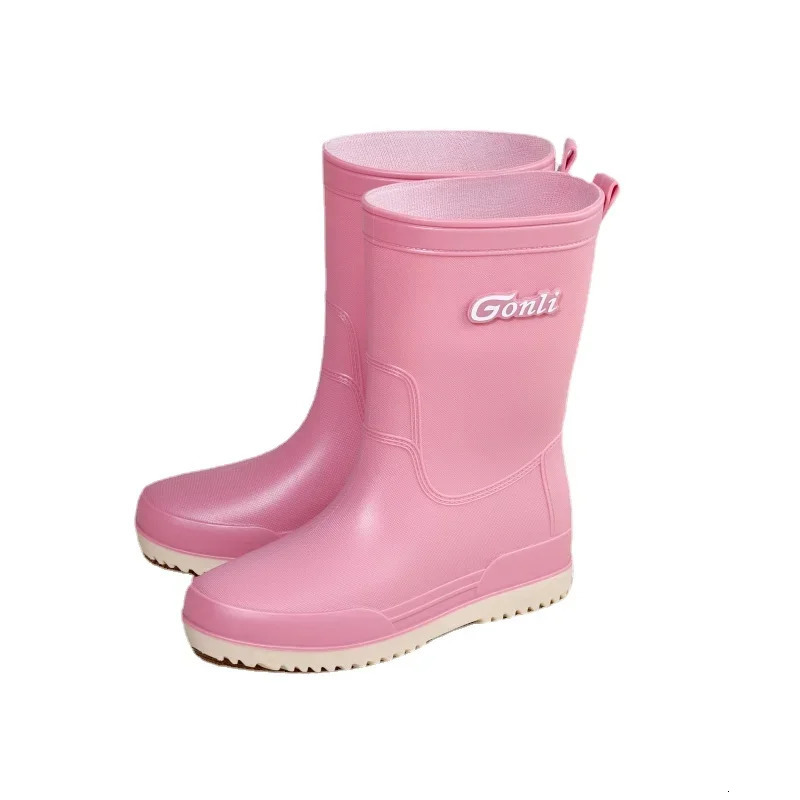 Fashion Rain Boots Womens Non-Slip Waterproof Shoes Simple Rain Boots MidCalf Rubber Boots Outdoor Car Wash Kitchen Rubber Shoes 250106