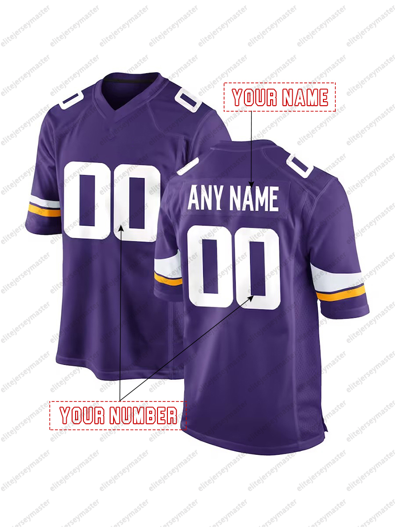 Football Jerseys Jefferson Darnold Stitched Personalized Addison Moss Ham Hockenson McCarthy Customized Jerseys For Men Women Youth