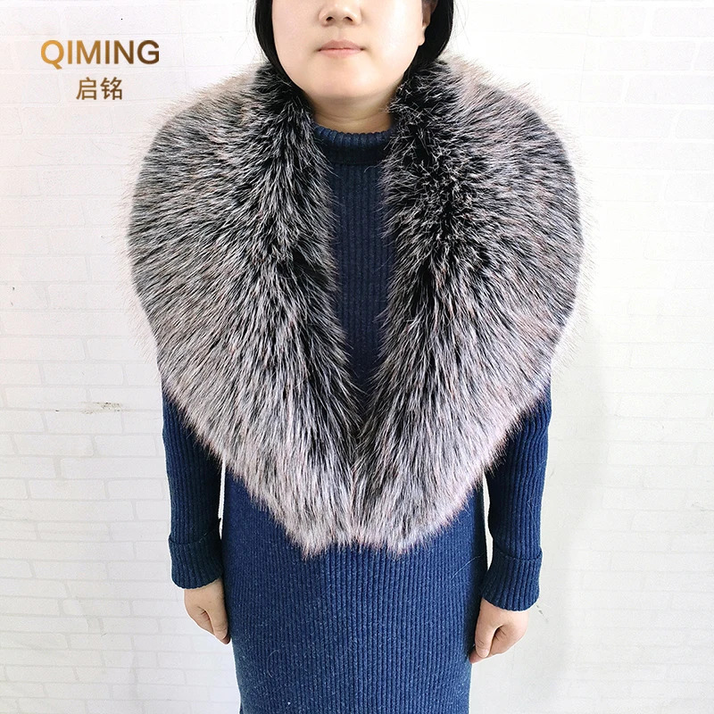 Autumn Winter Female Faux Fur Collar Fluffy Imitation Fox Fur Scarf Fake Raccoon Large Furry Shwal Neck Warmer Women Decoration 250106
