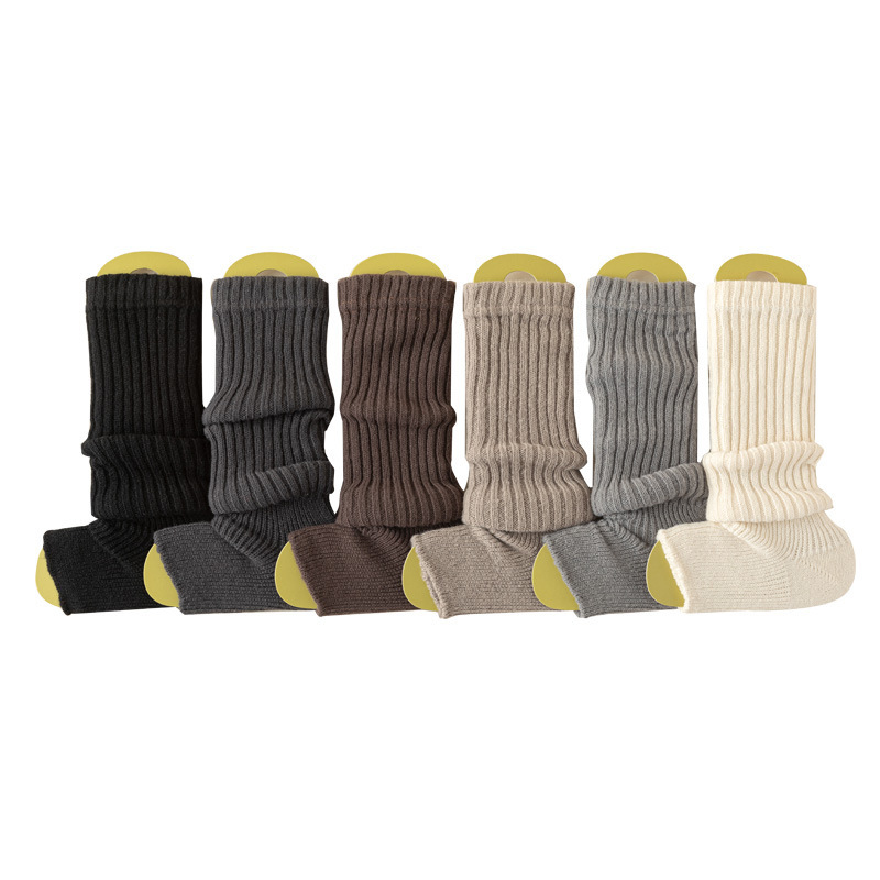 Stocking y2k plus fleece thickened pile pile stocking leg sets female autumn winter solid color warm leg socks wholesale