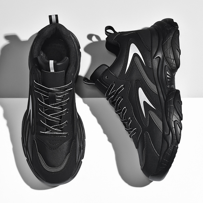 Autumn fashion shoes student sports training shoes boy daddy shoes leather shoes large size sports shoes spot wholesale 39-48
