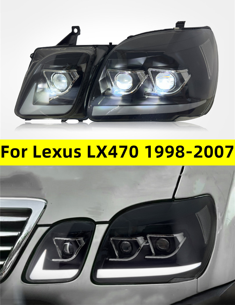 Car Lights Assembly For Lexus LX470 1998-2007 6 Far 6 Near Headlight All LED Daytime light Turn Signal Accessories