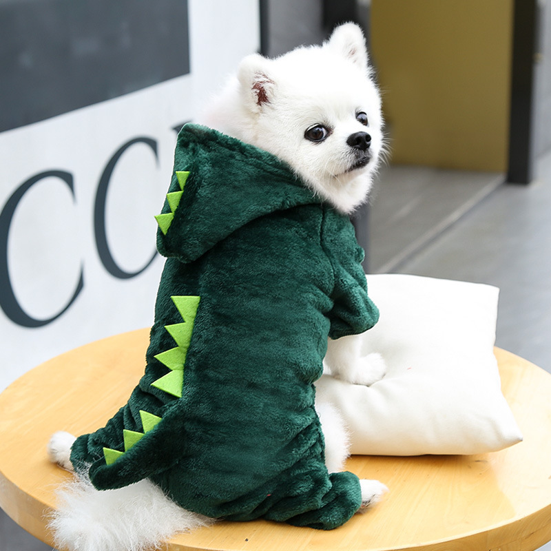 Autumn and winter warm four-legged small medium-sized dog dog cat dinosaur into pet clothing manufacturers wholesale