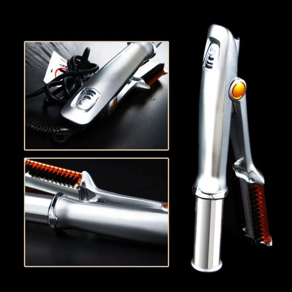Curg Rotating 2 In 1 Curler Straightener Brush Smoothing Hair Iron Electric Hairbrush
