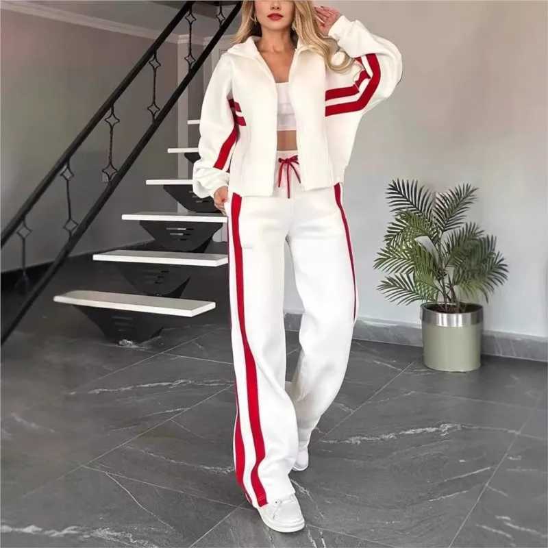 2025 New Zipper Top Set Womens Autumn 2-piece Set Casual Sports Pants Versatile Long Sports Shirt Coats Trouser W250108