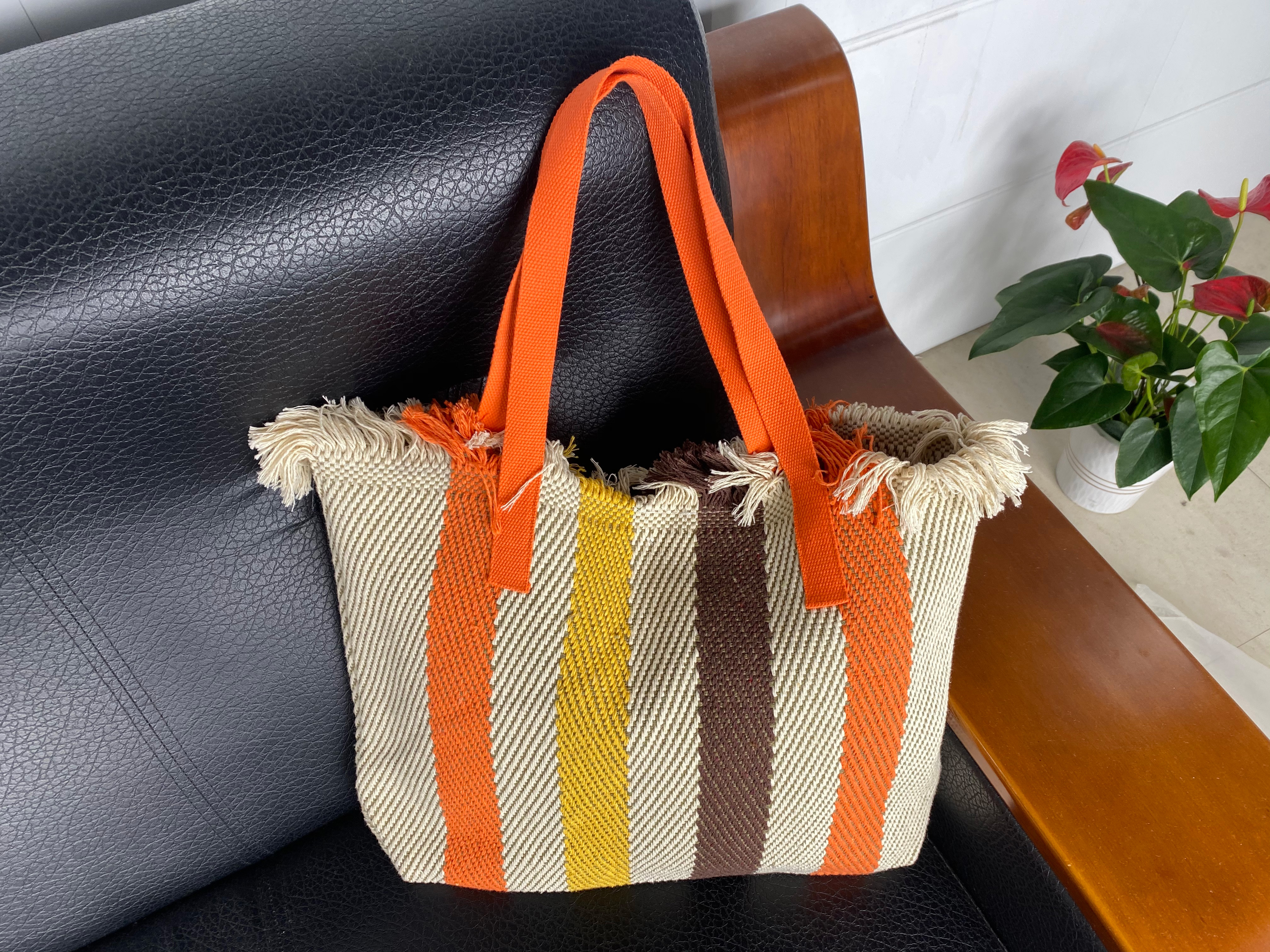 Eco-Friendly Handcrafted Linen Messenger Bag for Women
