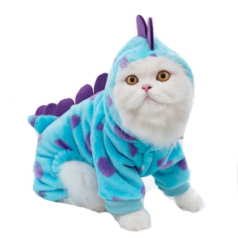 Pet clothes Teddy dog cat autumn winter cute thickened four-legged clothes small medium-sized dog flannel change suit