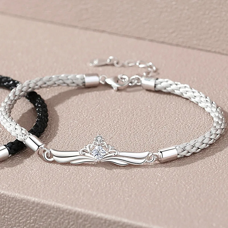 S925 princess and Knight couple bracelets men and women sterling silver bracelets gift 250107