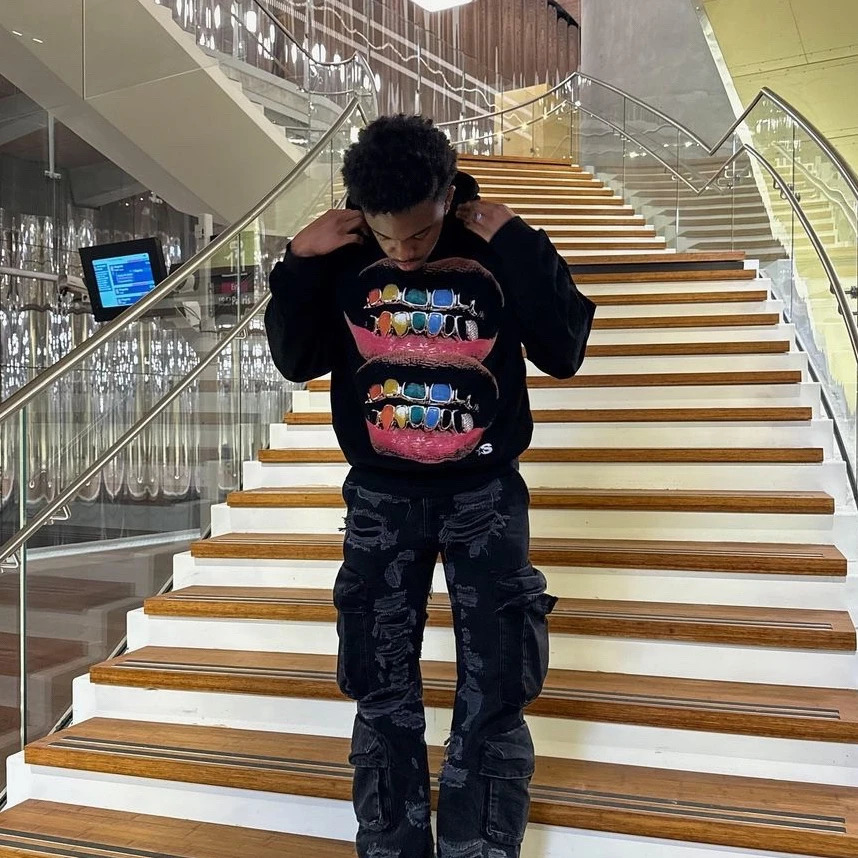 Streetwear Y2K Pullover Hoodies Mens Womens Harajuku Hip Hop Lip Printed Graphic Sweatshirts Gothic Casual Oversized Sweatshirts 250107