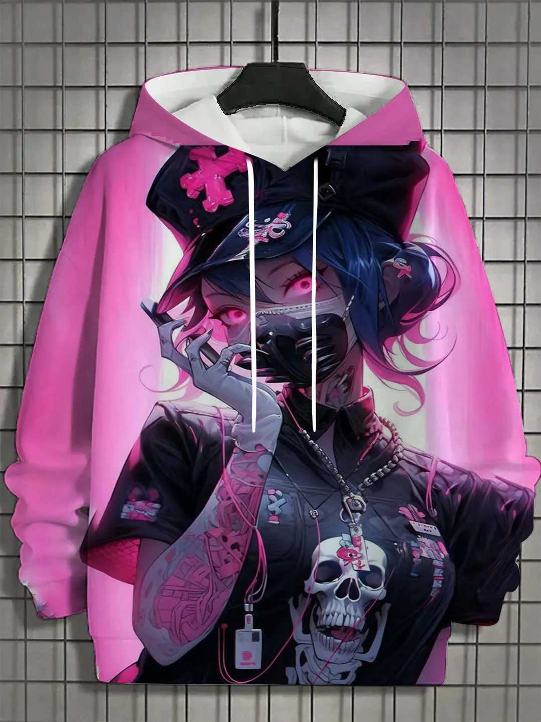 2024 Mens Hoodie Bad Girl Tattoo Sexy Beauty Pattern 3D Printing Autumn New Casual Hip Hop Neutral Hoodie Top W250108