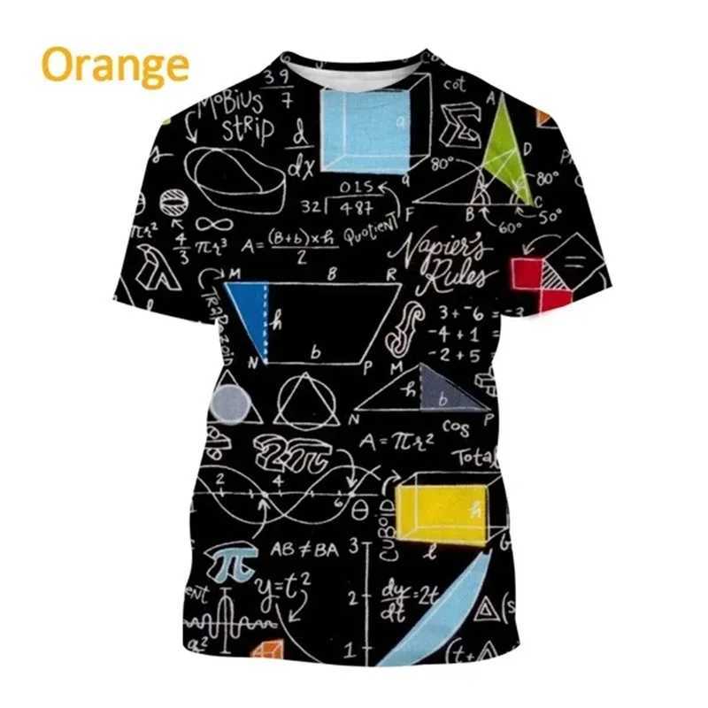 High Quality Mathematical formula printing mens T-shirt casual and interesting short sleeved T-shirt casual oversized mens T-shirt T250108