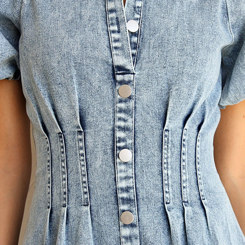 dresses for woman prom dresses 2025 2025 autumn and winter independent station short sleeved distressed casual style shirt denim long dres