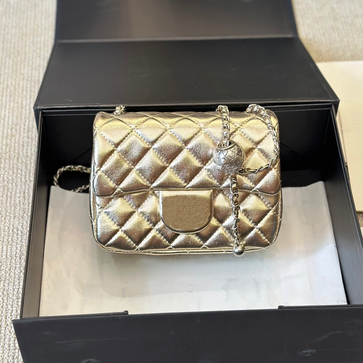 Designer Shoulder Chain Bag Shiny Gold bag silver Clutch Flap Handbag Totes Bags Luxury Wallet Leather Purse Women Crossbody Bag