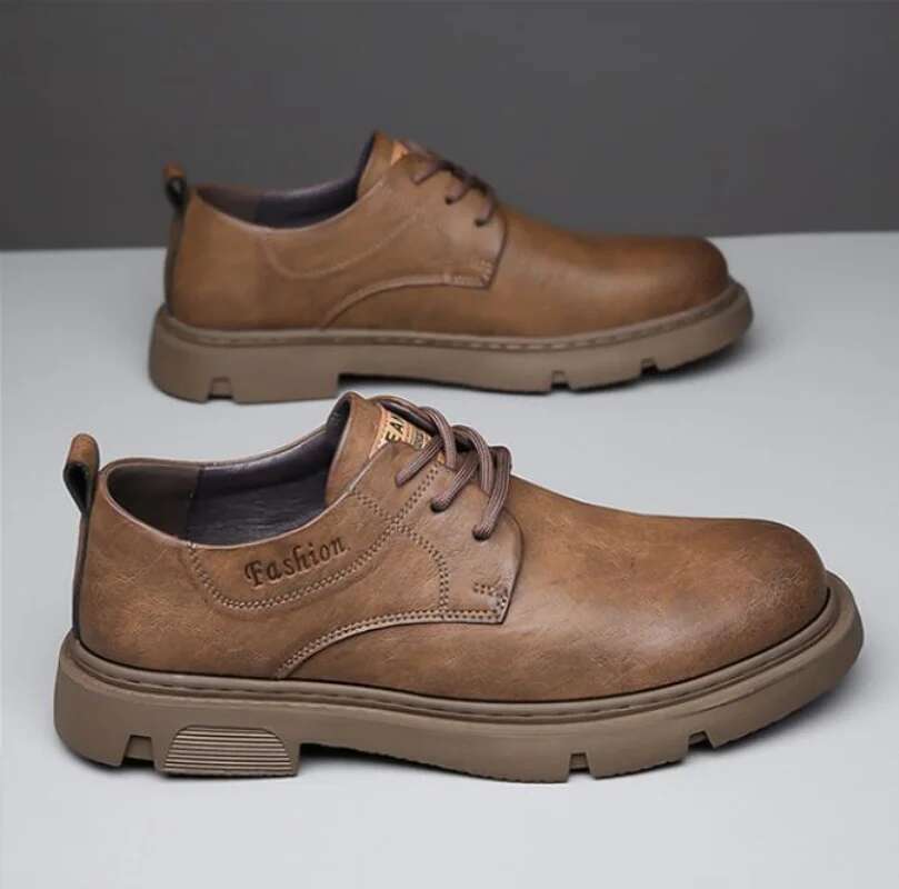 Ddmyoutdoor China Domestic Cow Leather Autumn Platform For Fashion Casual New Designer Derby Shoes Male Low Top Work Ankle Boots Men