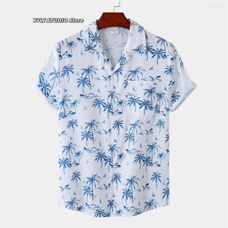 Men's Casual Shirts Contrasting Color Shirt Christmas Santa Print Summer Mens Clothing Fashion Beach Hawaiian Sport Sleeve