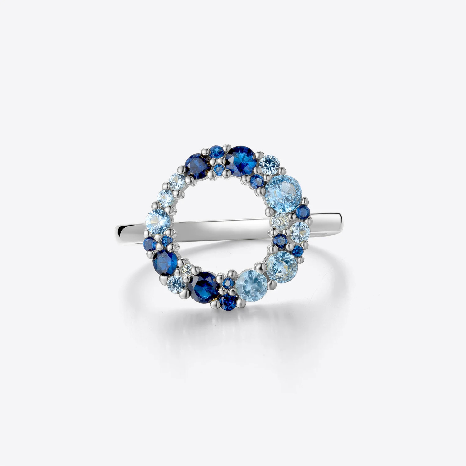 VEWANT 925 Sterling Silver Aquamarine CZ Irregular Blue Rainbow CZ Ring Women Wedding Fine Jewelry Crystal Gift 250106