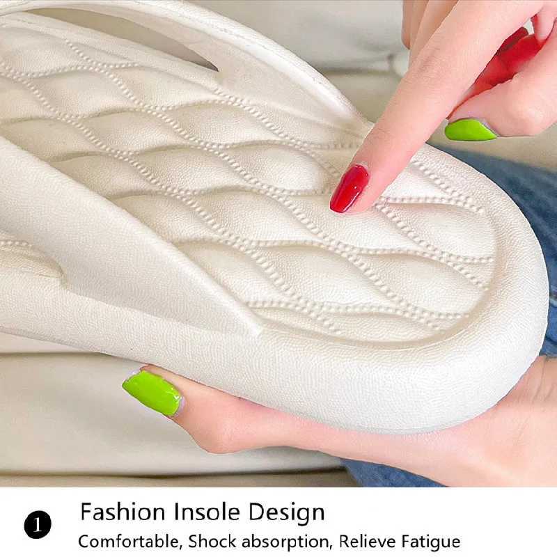 New Arrival Couple beach flip cover womens casual bathroom anti slip slider mens breathable shoes thick EVA soft anti slip slider T250108