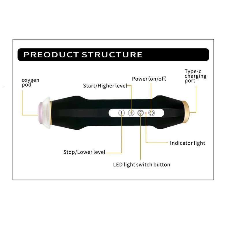 2024 New Design Handheld CO2 Bubble Pen Oxygenation Capsules Pods Rechargeable Skin Tightening hine Oxygen Facial Kit