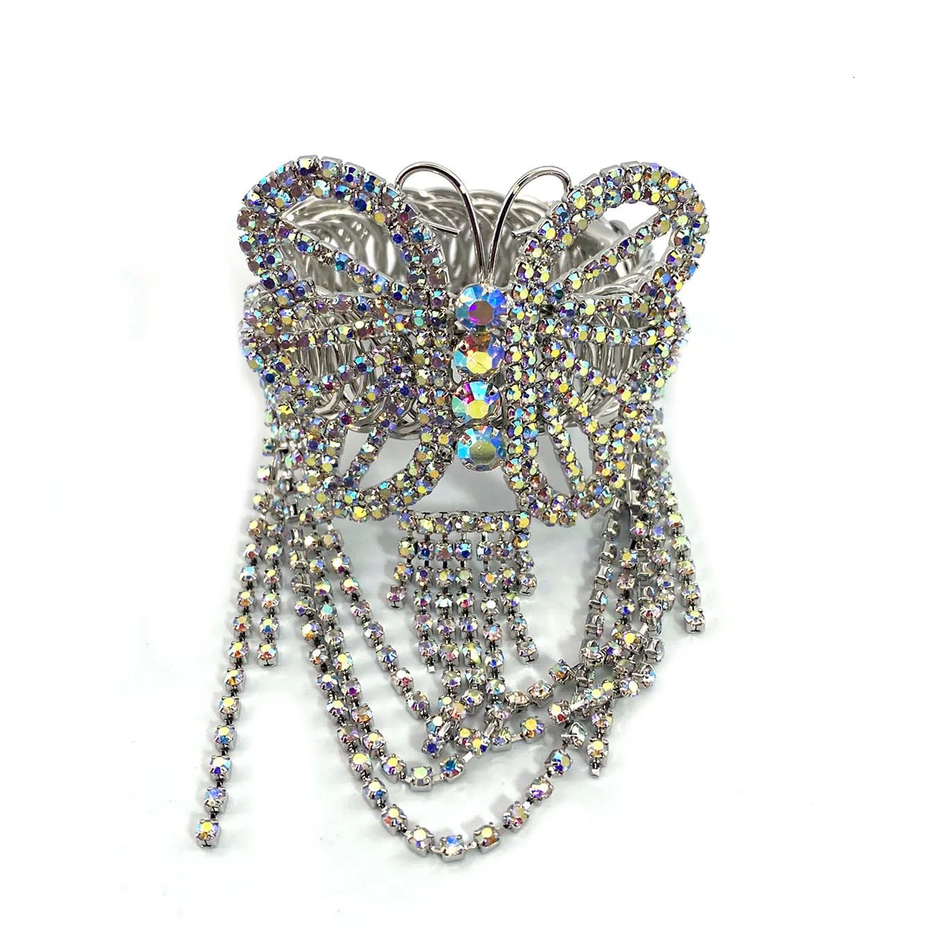 1pc heavy industry butterfly ankle chain with open spring inlaid diamond womens ankle chain party summer beach accessori 250107