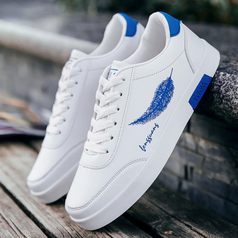 White Sports Trendy Men Shoes Leather Man Flats Comfort Hard-Wearing Mens Casual Sneakers Zapatillas De Hombre
