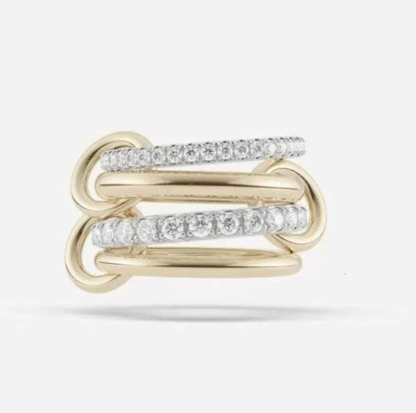 Stacking Designer Ring Gold Ring Spinelli Kilcol Rings Four piece Rings for Women and Wen Brand New fine jewelry
