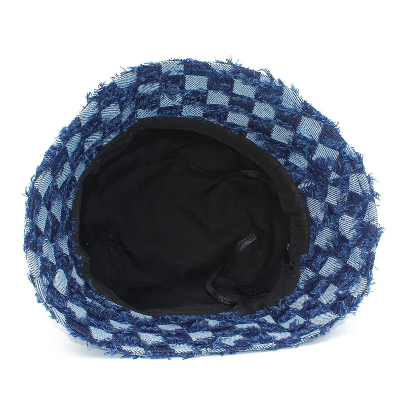 Jeans Buckets Hats Black Blue Hat For Men Women Panama Fisherman Caps Summer Fishing Bucket Sun Hat Flat Top Cap 250107